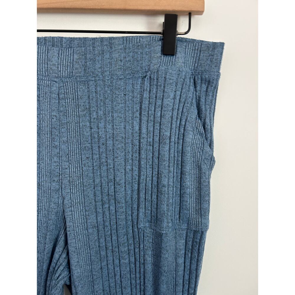 Cuddl Duds Blue Ribbed Lounge Set Size Large – Button Front Top & Pants - Picture 10 of 12